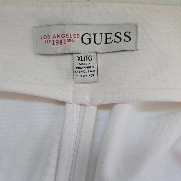 6325-28 Los Angeles Guess white cropped open front jacket blazer Size XL - Picture 6 of 8
